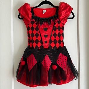 Kids Size 4-6 Harlequin / Harley Quinn / Queen of Hearts Tutu Dress Costume
